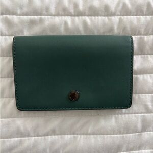 Coach Green Fold-over Leather Card Case